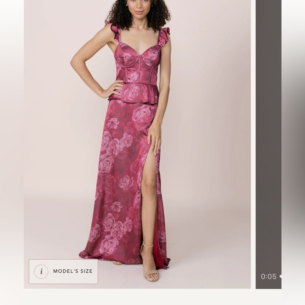 Revelry Piper Satin Floral Bridesmaid Dress